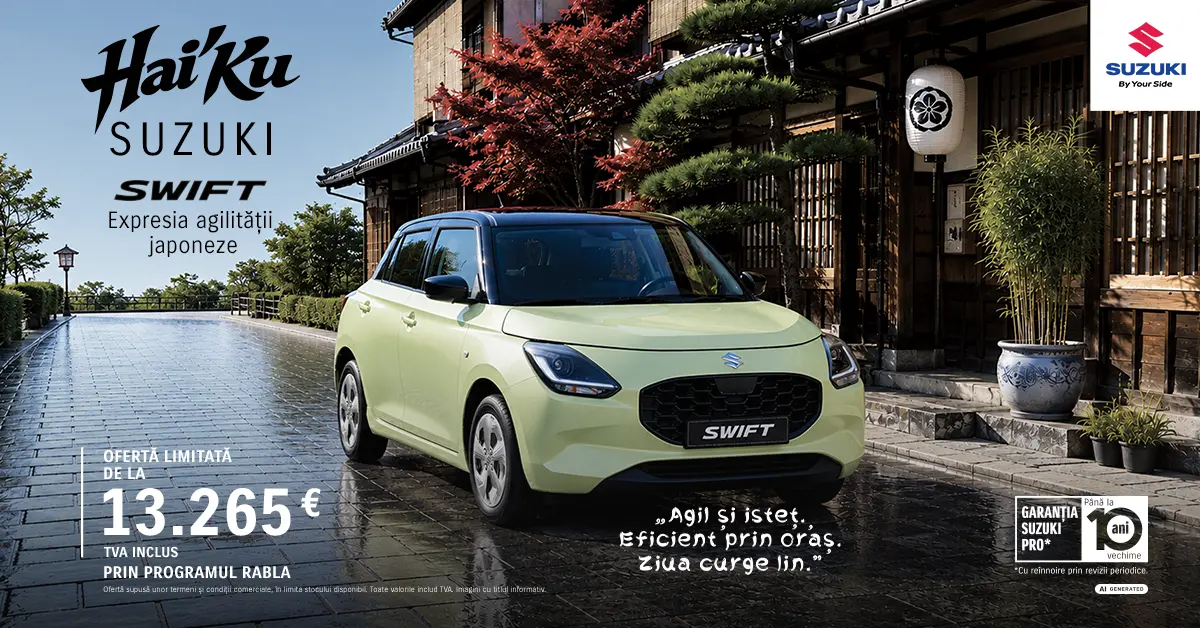 Suzuki Swift prin Programul Rabla - Ofertă limitată de la 13.265 EUR TVA inclus