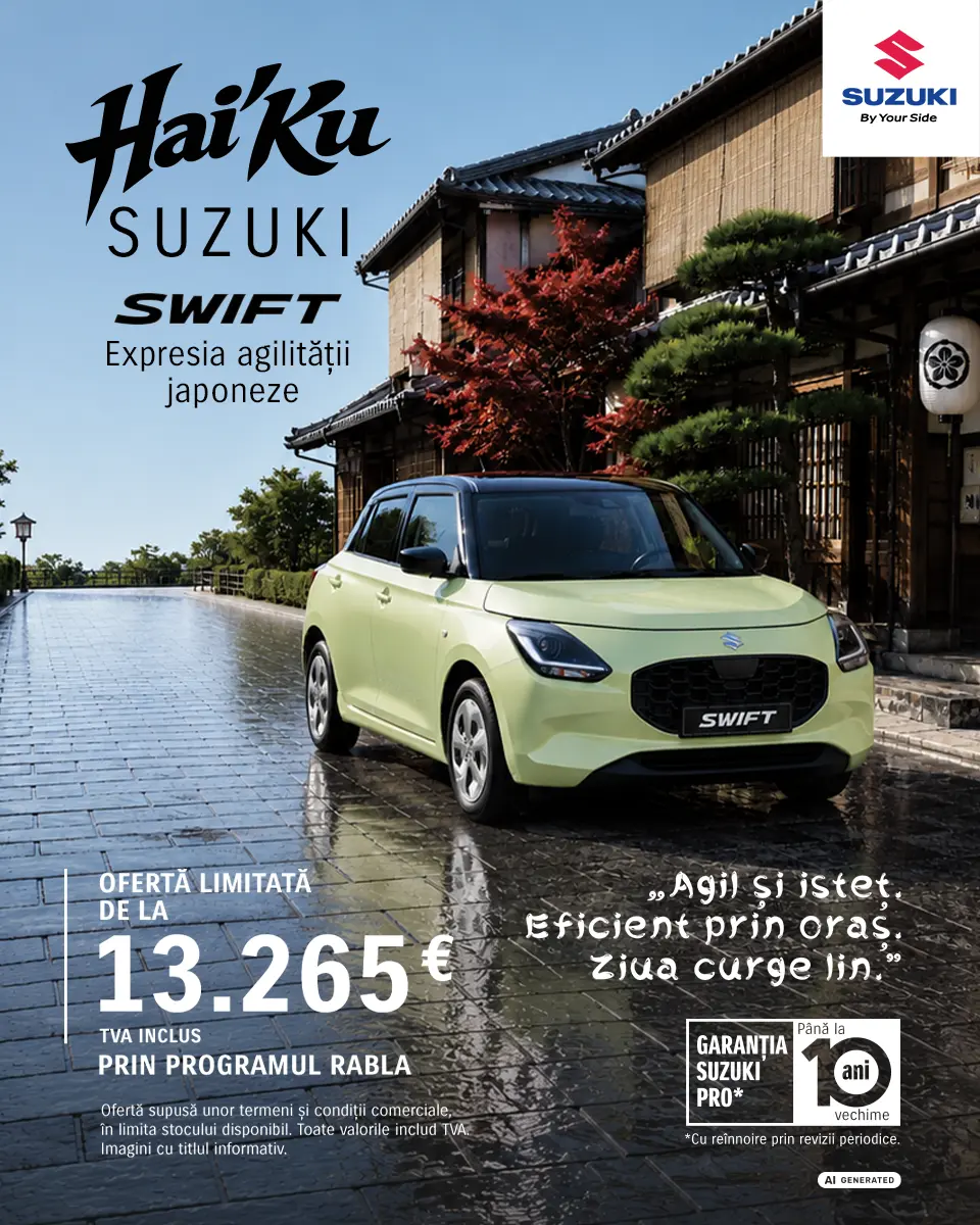 Suzuki Swift prin Programul Rabla - Ofertă limitată de la 13.265 EUR TVA inclus