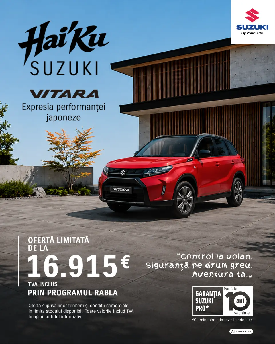 Suzuki Vitara prin Programul Rabla - Ofertă limitată de la 16.915 EUR TVA inclus