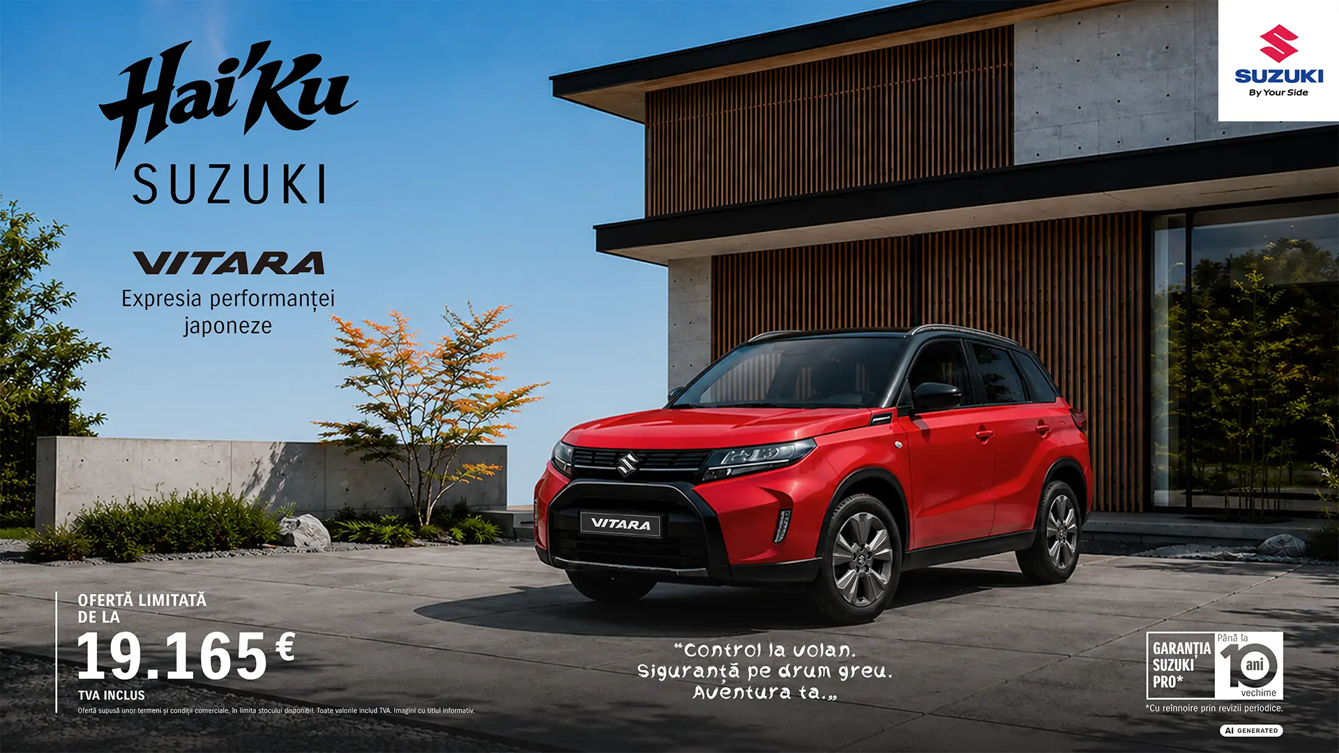 Hai'Ku Suzuki Vitara - Expresia performanței japoneze. Ofertă limitată de la 19.165 EUR TVA inclus